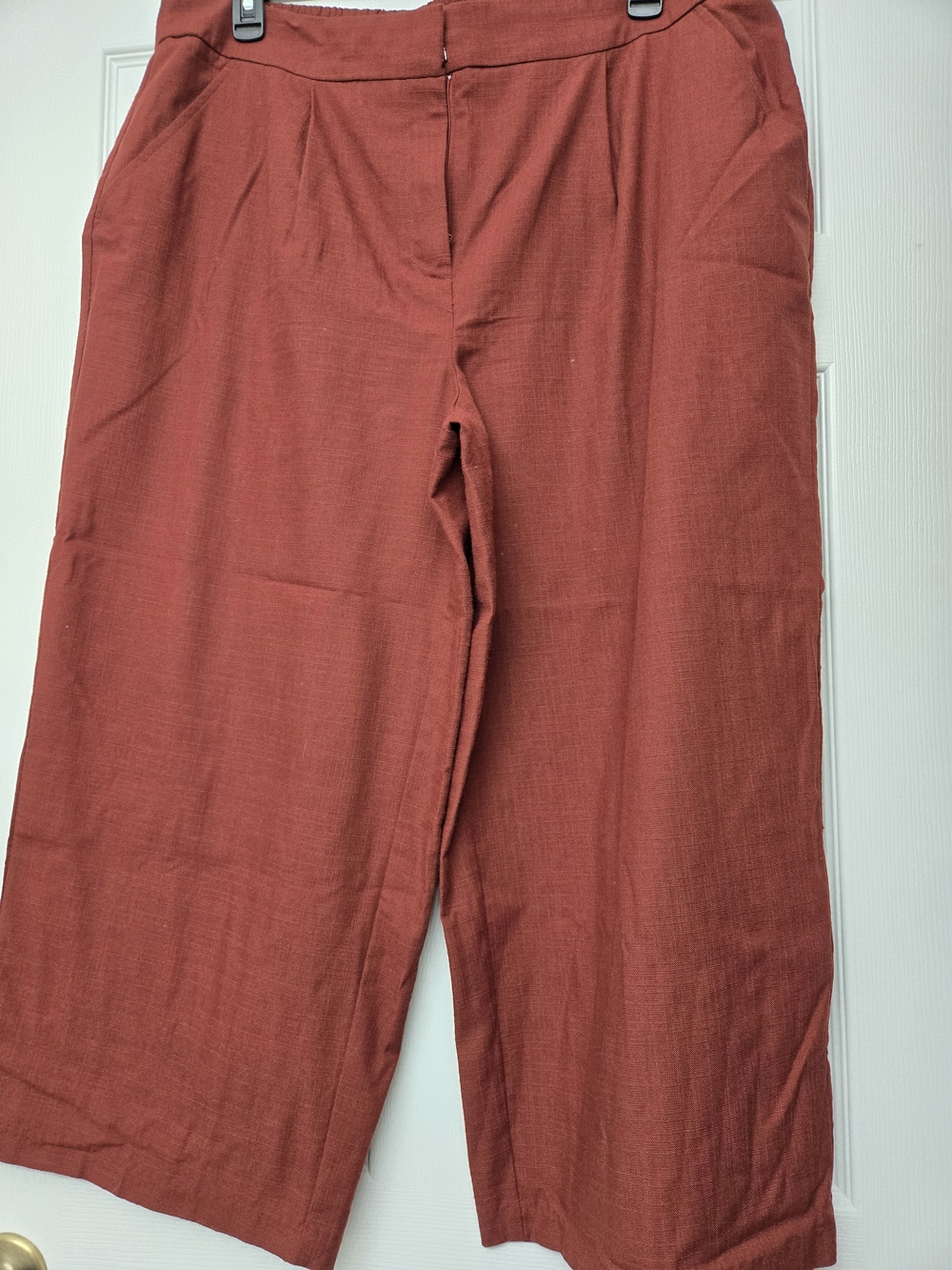 Nine West Wide-Leg Pants in Warm Terracotta